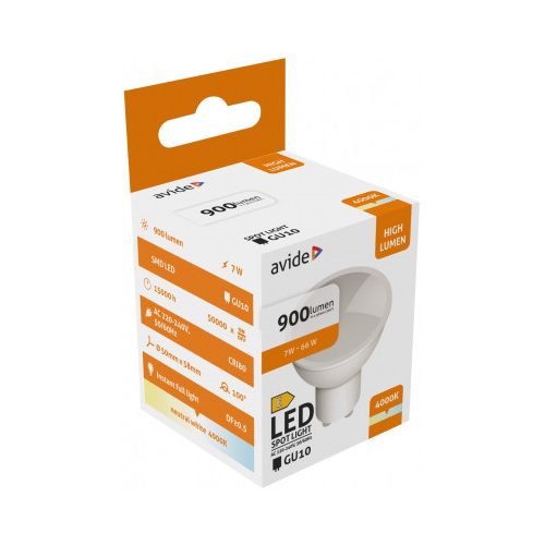 Avide LED Spot Alu+plastic 7W GU10 NW 4000K 900lm