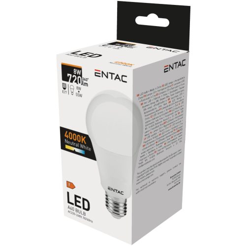 Entac LED Globe E27 8W NW 4000K