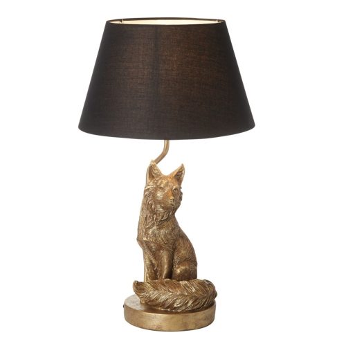 ENDON Fox Fox 1lt Table Vintage gold paint & black fabric 6W LED E14 - ED-106796