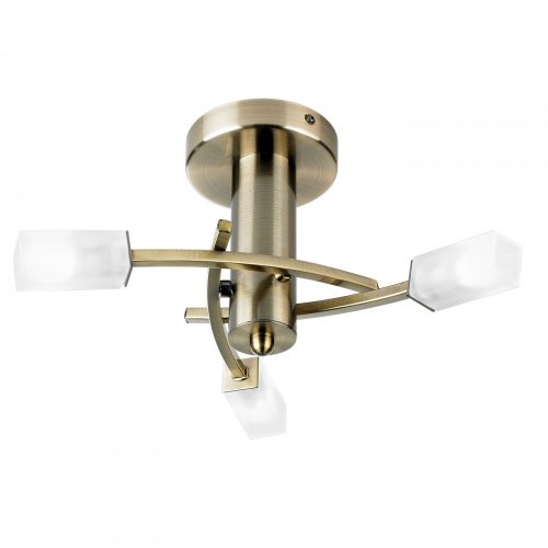 ENDON Havana Havana 3lt Semi flush Antique brass plate & frosted glass 3 x 3W LED G9 - ED-146-3AB