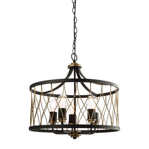 Endon Lighting Heston black pendant