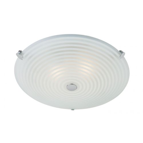 ENDON Roundel Roundel 2lt Flush Frosted/clear glass & chrome plate 2 x 40W E14 candle - ED-633-32