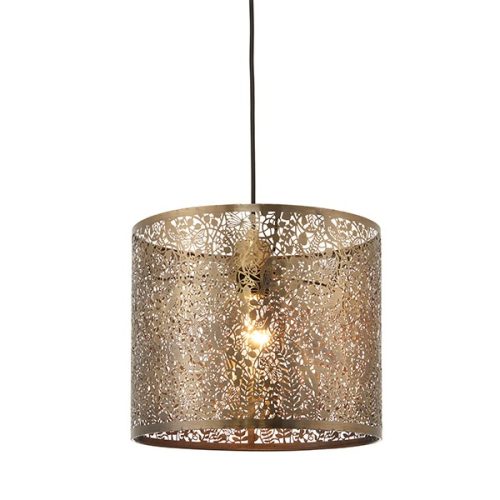 ENDON Secret garden 1lt Pendant easyfit Antique brass plate 10W LED E27 or B22 - ED-70103