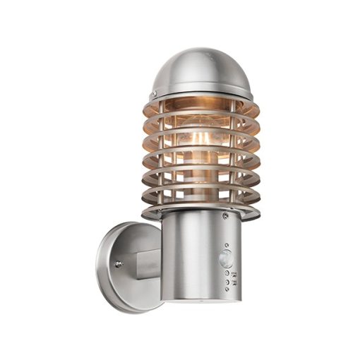 Endon Lighting Louvre PIR chrome outdoor wall lamp