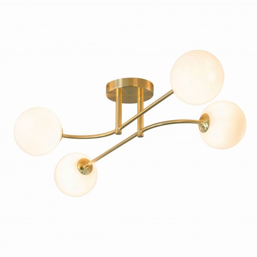 ENDON Otto Otto 4lt Semi flush Satin brass plate & opal glass 4 x 3W LED G9 - ED-75959