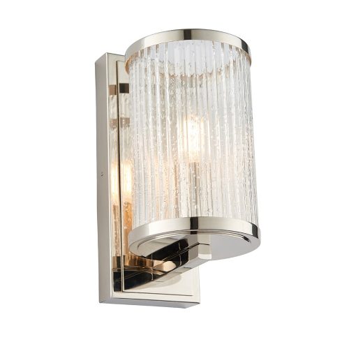 ENDON Easton Easton 1lt Wall Bright nickel plate & ribbed bubble glass 6W LED E14 - ED-76259