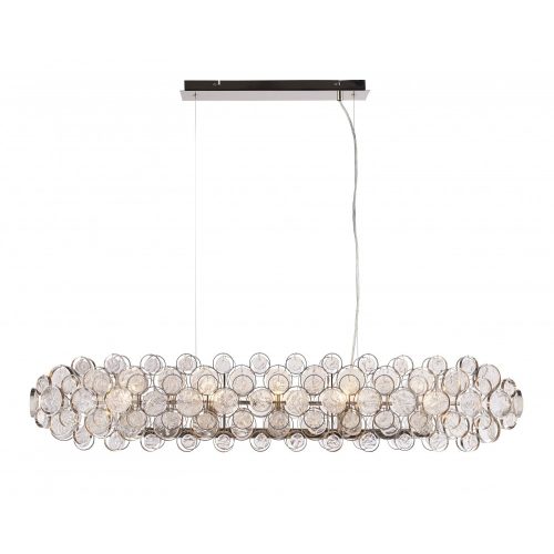 ENDON Marella 8lt Pendant Bright nickel plate & clear glass 8 x 7W LED E14 - ED-76507