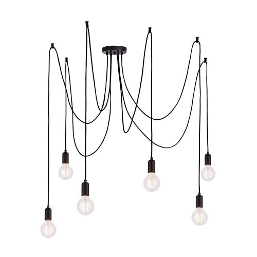 ENDON Studio Studio 6lt Pendant Matt black 6 x 60W E27 GLS - ED-76583