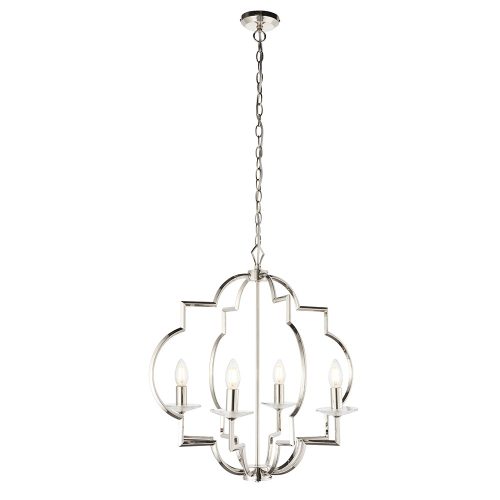 ENDON Garland Garland 4lt Pendant Polished nickel plate & clear crystal 4 x 40W E14 candle - ED-81915