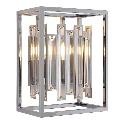 ENDON Acadia Acadia 1lt Wall Clear crystal & chrome plate 40W E14 candle - ED-81932