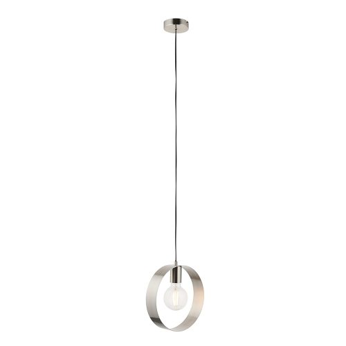 ENDON Hoop Hoop 1lt Pendant Brushed nickel plate 40W E27 GLS - ED-90454