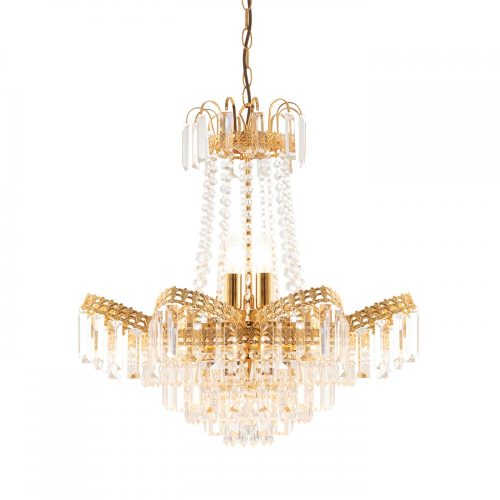 ENDON Adagio 9lt Pendant Clear glass & gold effect plate 9 x 6W LED E14 - ED-96819-GO