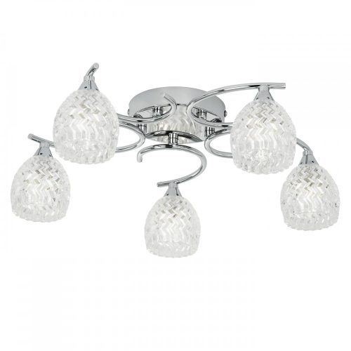 ENDON Boyer Boyer 5lt Semi flush Chrome plate & clear glass 5 x 33W G9 clear capsule - ED-BOYER-5CH