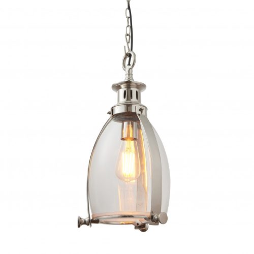 ENDON Storni 1lt Pendant Polished nickel plate & clear glass 40W E27 GLS - ED-EH-STORNI-S