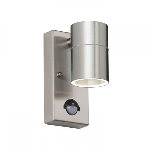 ENDON Canon PIR 1lt Wall Polished stainless steel & clear glass 35W GU10 reflector - ED-EL-40063