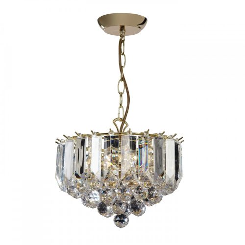 ENDON Fargo Fargo 3lt Pendant Brass plate & clear acrylic 3 x 7W LED E14 - ED-FARGO-12BP