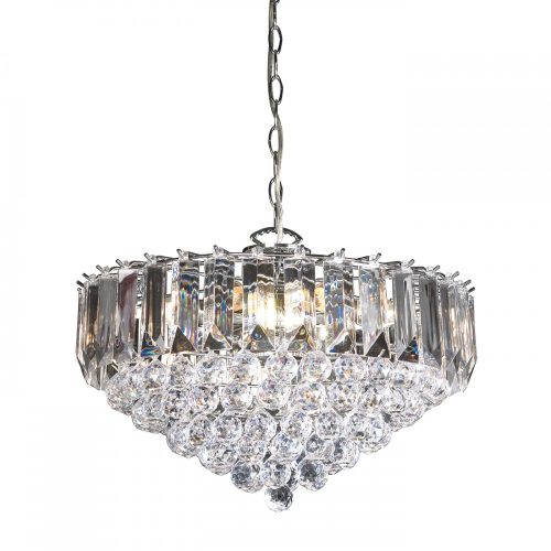 ENDON Fargo Fargo 6lt Pendant Chrome plate & clear acrylic 6 x 6W LED E14 - ED-FARGO-18CH