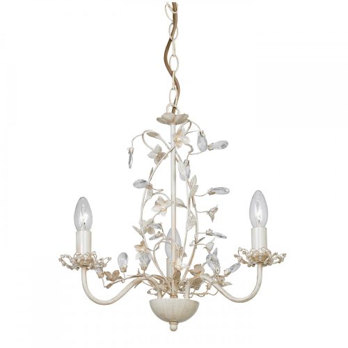 ENDON Lullaby 3lt Pendant Cream/br gold paint & clear/pearl acrylic 3 x 60W E14 candle - ED-LULLABY-3CR