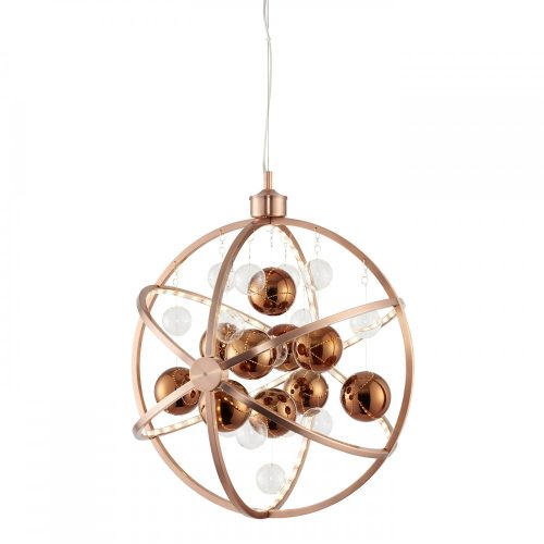 ENDON Muni 1lt Pendant Copper plate with clear & copper glass 8.53W LED (SMD 2835) Warm White - ED-MUNI-CO