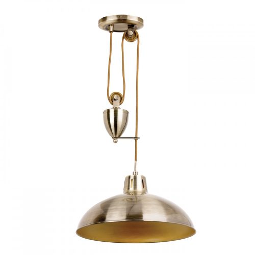 ENDON Polka 1lt Pendant Antique brass plate 60W E27 GLS - ED-POLKA-AB