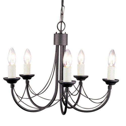 Elstead CARISBROOKE black chandelier