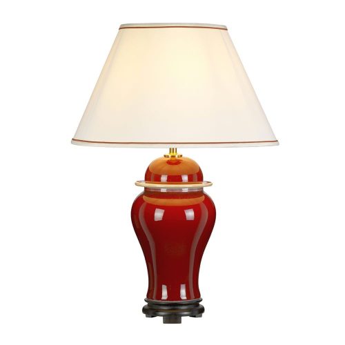 Elstead Oxblood red table lamp