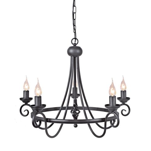 Elstead HARLECH black chandelier