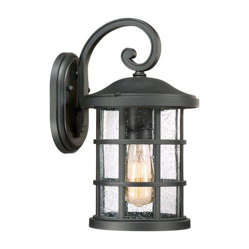 Elstead Crusade black outdoor wall lamp