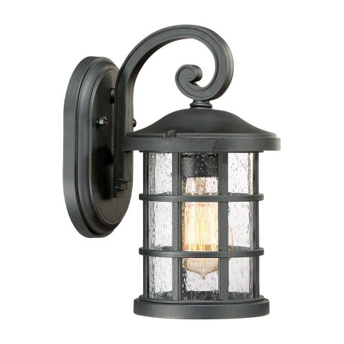 Elstead Crusade black outdoor wall lamp