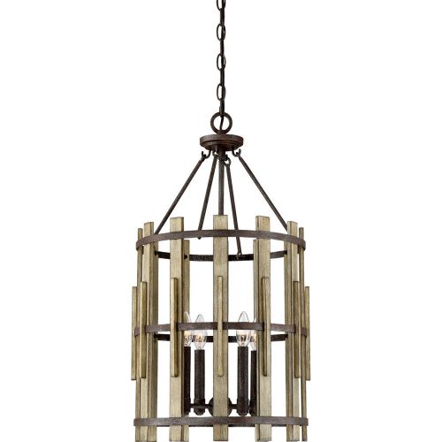 Elstead Wood Hollow black pendant