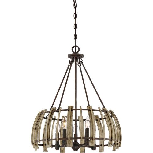 Elstead Wood Hollow black pendant