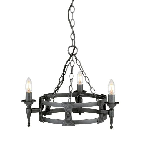 Elstead SAXON black chandelier