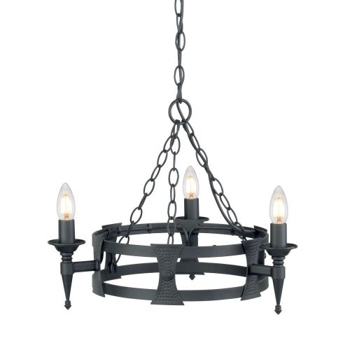 Elstead SAXON black chandelier