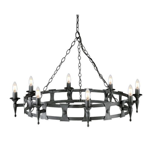 Elstead SAXON black chandelier