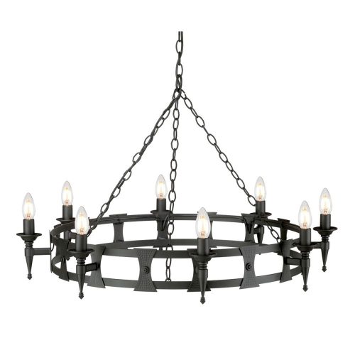 Elstead SAXON black chandelier