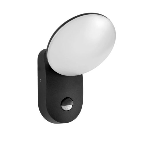 Italux Monti 3K D-sensor black outdoor wall lamp