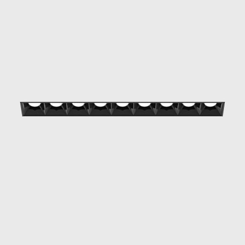 Ceiling recessed luminaire VARIO COMFORT 218 TRIMLESS, L205mm, W24.5mm, H45mm, 14W, 1040 lm, 4000K, 36fok, CRI>90, IP20, 500mA, black color - LTX-01.2181.14.940.BK + VARIO FRAME3