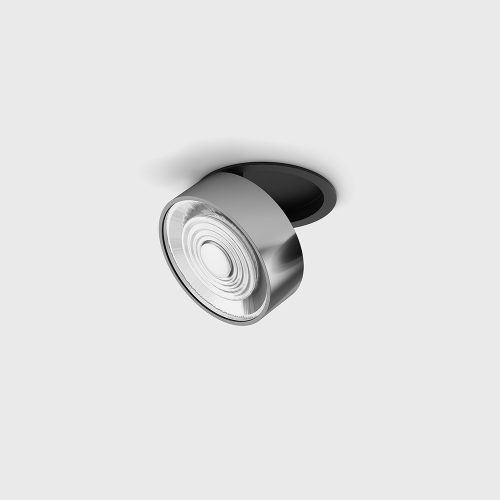 Ceiling recessed luminaire SOL IN, D95mm, H33mm, 14 W, 1425Lm, 3000K, 38fok CRI>90, 350 mA, IP 20, black/chrome color - LTX-01.9533.14.930.BK + SOL RING CHROME