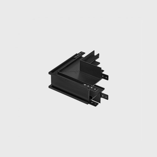 IN_LINE CORNER R IN Recessed "L" track  connector Сeiling to Wall, in-installation, L82mm, w82mm, h 54mm, black color  - LTX-06.R90IN.BK