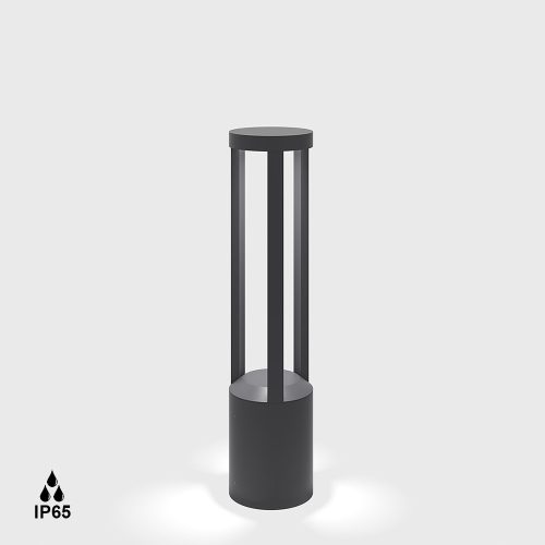 Bollard BARD6. D140mm, H600mm, Bridgelux 2835, 18W LED, 2700K, 360fok, 685Lm, 877Lm, CRI>90, IP 65, AC 220-240V, graphite color - LTX-08.5006.18.927.GR