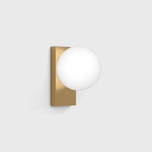 Surface mounted luminaire SFERA WALL S. L 100mm, sp 119mm, h 137mm. Bridgelux 2835 LED 4W, 3000K, 243 Lm, CRI90, IP20, Driver(only 3-year warranty), brass base, opal - LTX-10.0613.4.930.BR