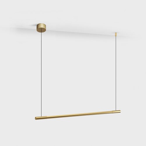 Suspended luminaire SLIMLINE. L700mm, D18mm, bridgelux 2835, 5W LED, 400Lm, 3000K, DC 48V power supply not included, CRI>90, IP 20, matte diffuser, brass color - LTX-10.1870.5.930.BR