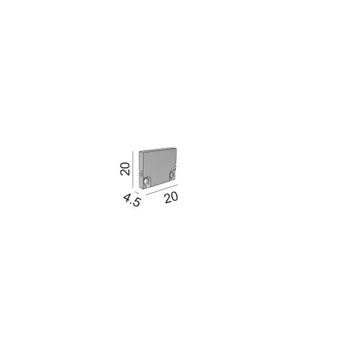 End cap for PROFILE CENTRAL 1. L20mm, w4.5mm, H20mm, 2pcs - LTX-12.2013.EC