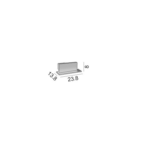 End cap for PROFILE COUNTUR TRIM. L23.8mm, w13.3mm, h8.8mm, silver color, 2pcs - LTX-12.2409.EC