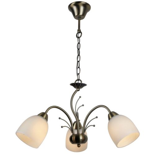 REALITY Alice  Pendant lamp,antique brass3*E27 Max 60W,bulb excl.Glass Dia:10cm H:11cmTotal Dia:53.8cm H:67cm - REAL-117103-04