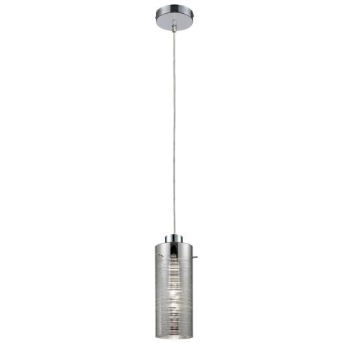 REALITY Jaron Pendant lamp chrome Size:11*11*120cm 1xE27 40W bulb excl. Glass chrome galvanized  - REAL-324201-06