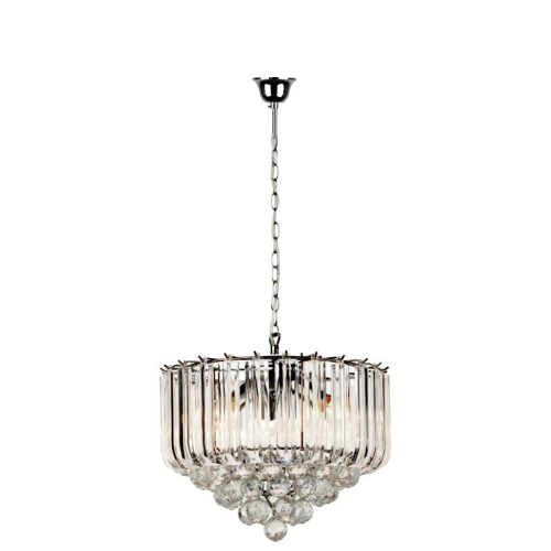 REALITY Utah 3lt pendant,chrome3*E27 bulb not inc. Hangings acrylic clear round canopy D10*H2.5cmlamp size D:33*H:120cm - REAL-325003-06