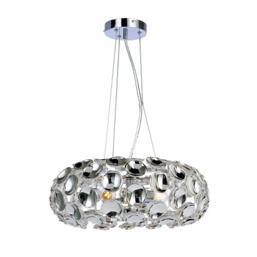 REALITY Ontario 3lt pendant,chrome3*E14 bulb not inc. Shade acrylic plates in chrome canopy D10*H2.5cmlamp size D:45*H:150cm