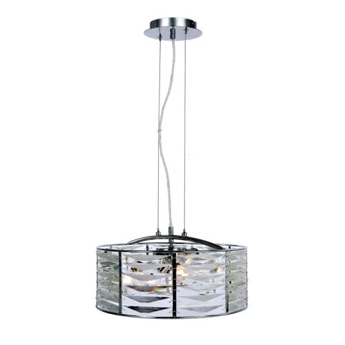 REALITY Biagio 3LT Pendant lamp 40*40cm H120cm Metal: chrome Shade glass,3xE14 40W bulb excl. - REAL-327003-06