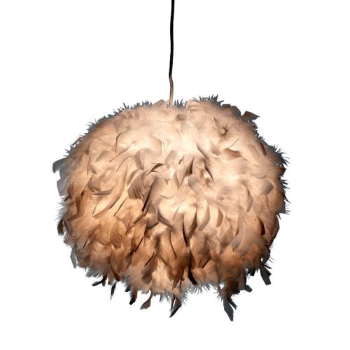 REALITY Ducky 3LT Pendant lamp 30*30cm H120m Metal: white Shade duck feathers1xE27 40W bulb excl.